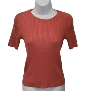 Charter Club Silk Ribbed Scoop Neck Top